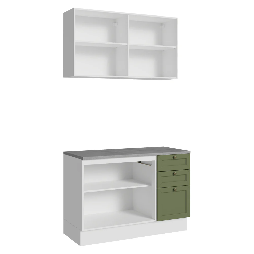 Cocina Compacta 120 cm Vik Blanco/Verde 01 - Image 6