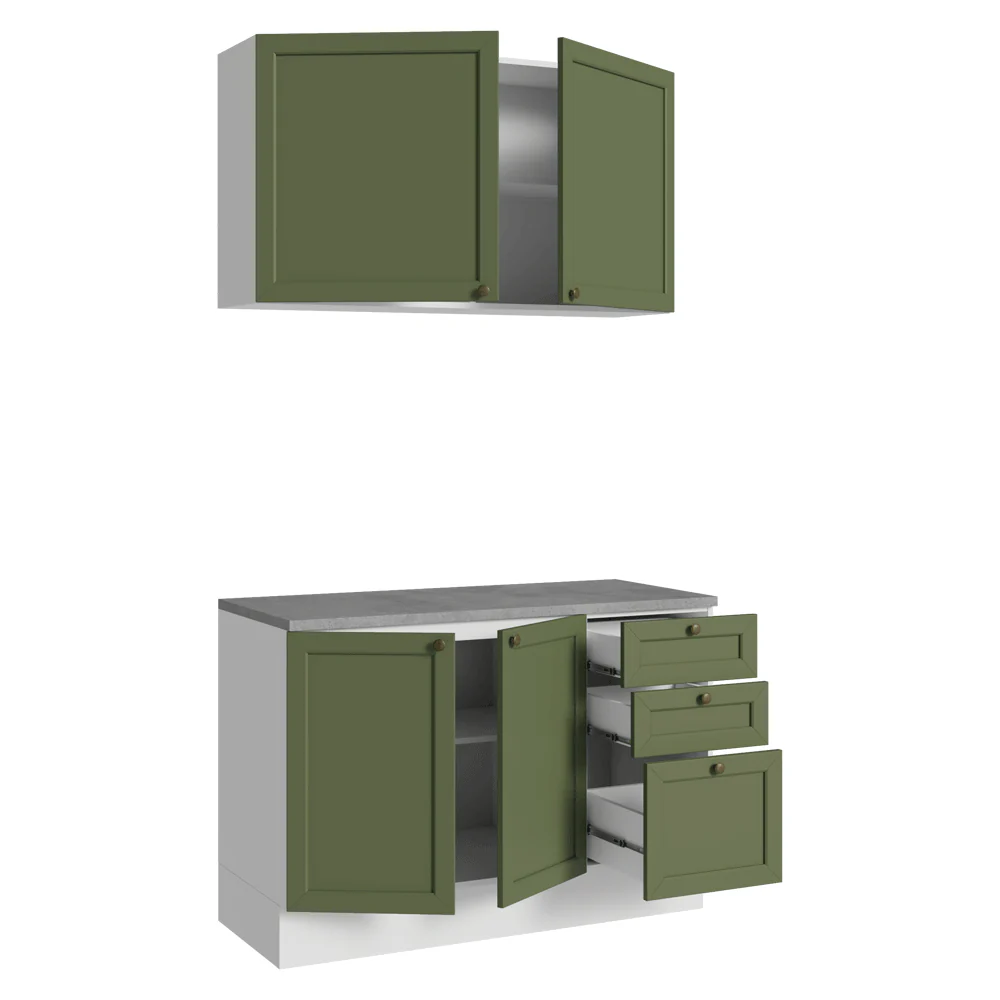 Cocina Compacta 120 cm Vik Blanco/Verde 01 - Image 7
