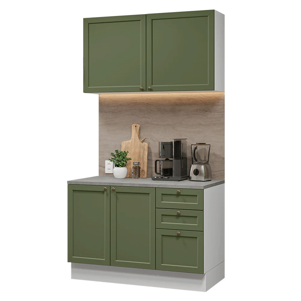 Cocina Compacta 120 cm Vik Blanco/Verde 01 - Image 8