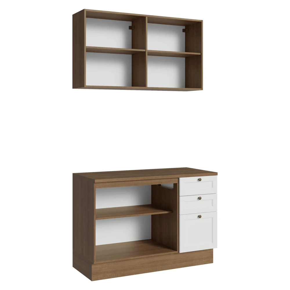 Cocina Compacta 120 cm Vik Marrón/Blanco 01 - Image 5
