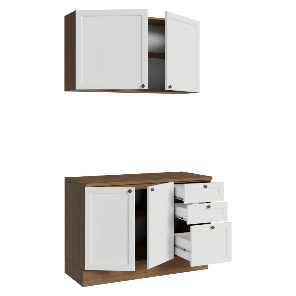 Cocina Compacta 120 cm Vik Marrón/Blanco 01 - Image 6