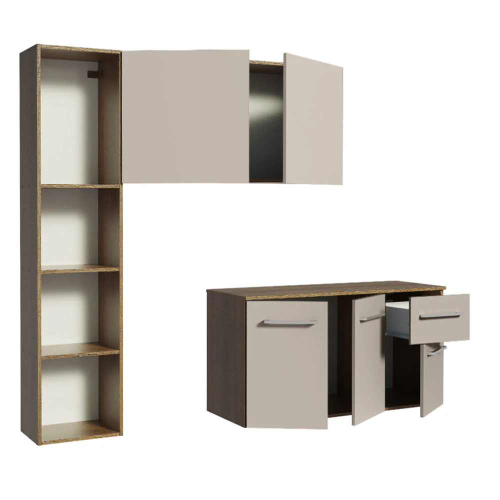 Cocina Compacta 120cm Marrón/Crema Easy - Image 4