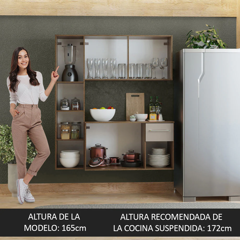 Cocina Compacta 120cm Marrón/Crema Easy - Image 5