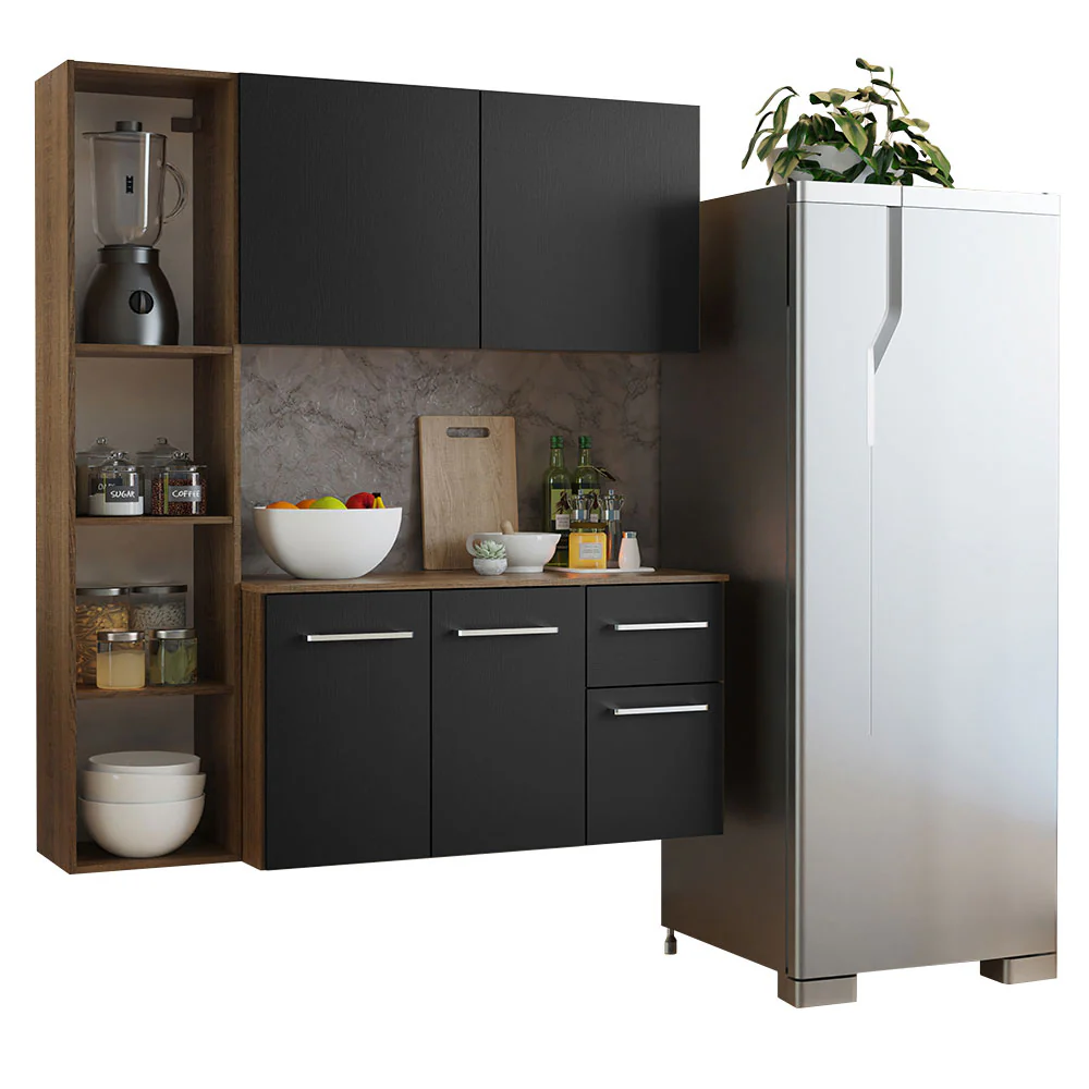 Cocina Compacta 120cm Marrón/Negro Easy - Image 2