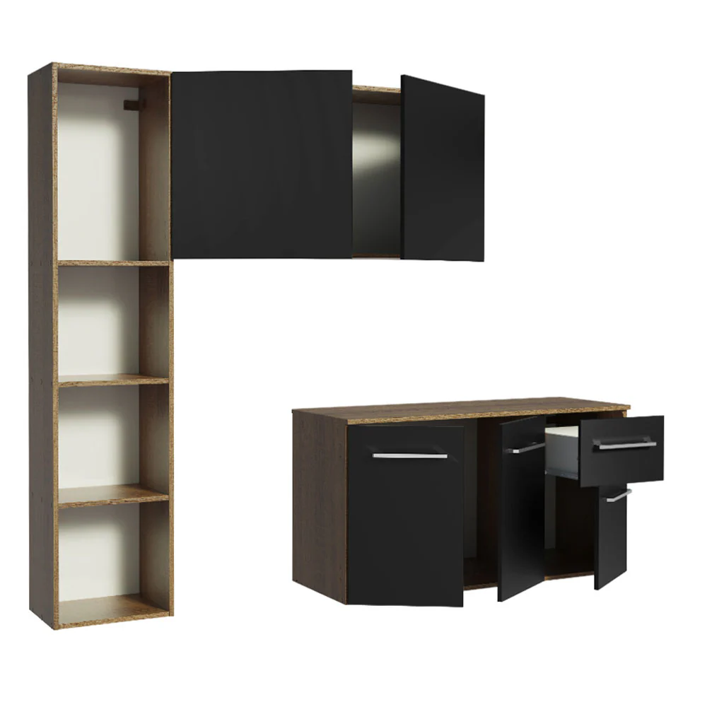Cocina Compacta 120cm Marrón/Negro Easy - Image 4