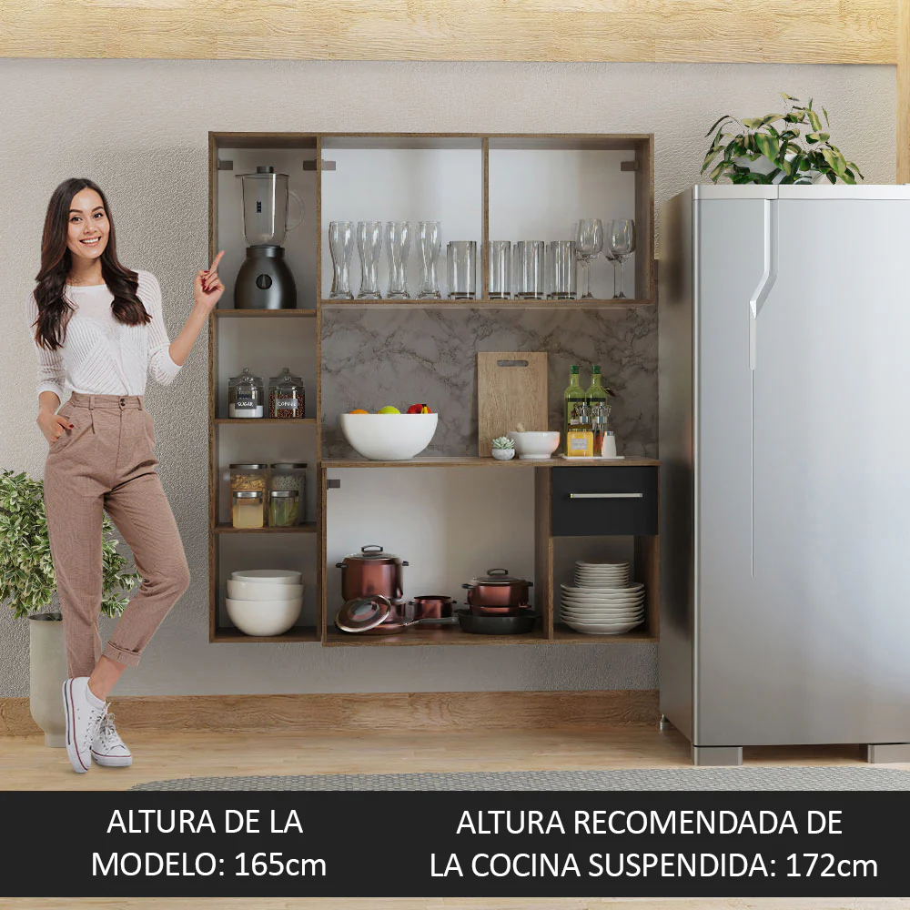 Cocina Compacta 120cm Marrón/Negro Easy - Image 5