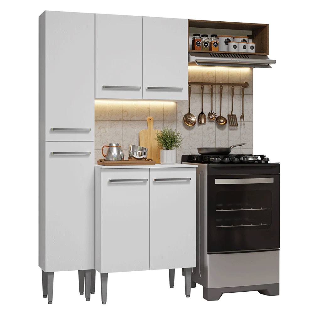 Cocina Compacta 156 cm Emilly Blanco/Marrón 01 - Image 3