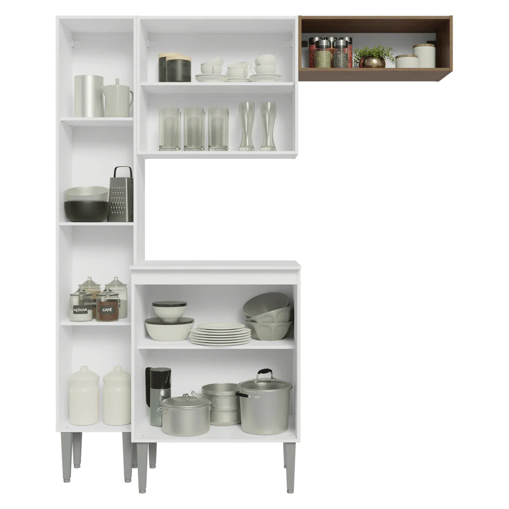 Cocina Compacta 156 cm Emilly Blanco/Marrón 01 - Image 5