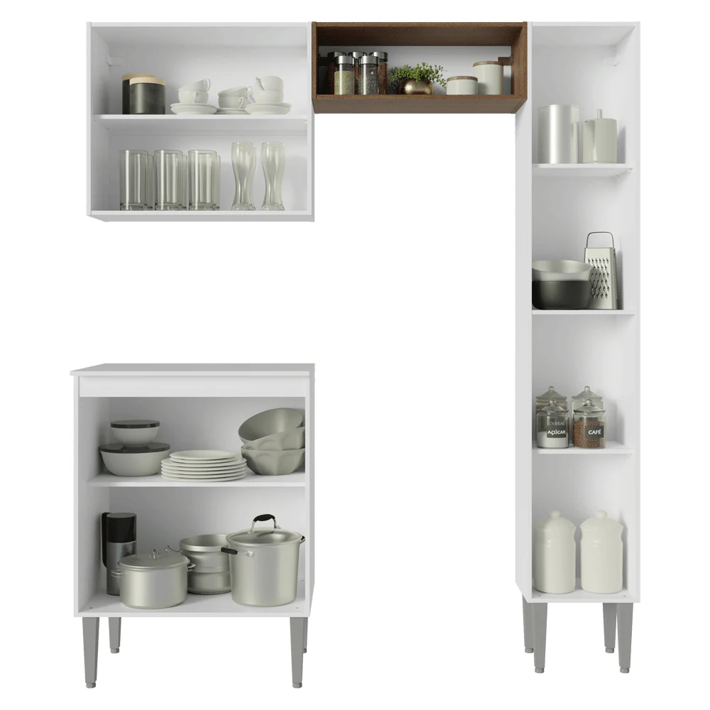 Cocina Compacta 156 cm Emilly Blanco/Marrón 02 - Image 5