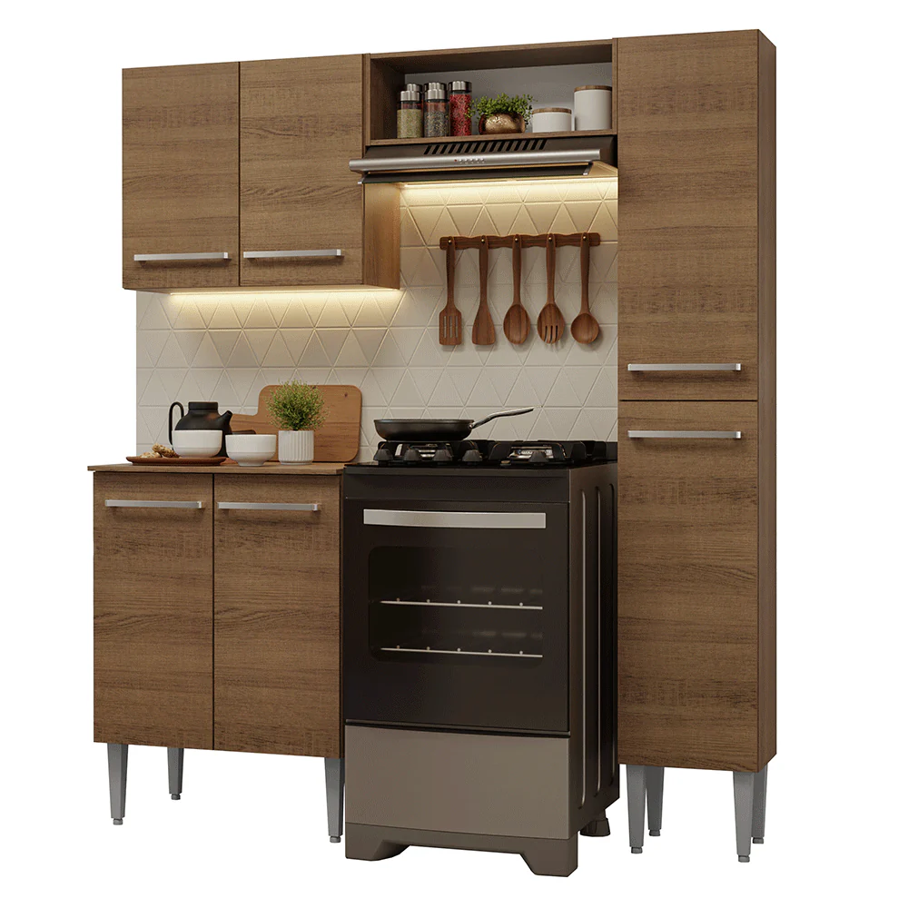 Cocina Compacta 156 cm Emilly Marrón 02 - Image 3