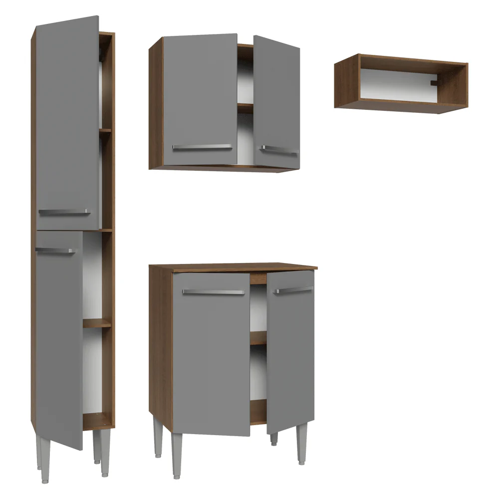 Cocina Compacta 156 cm Emilly Marrón/Gris 01 - Image 8