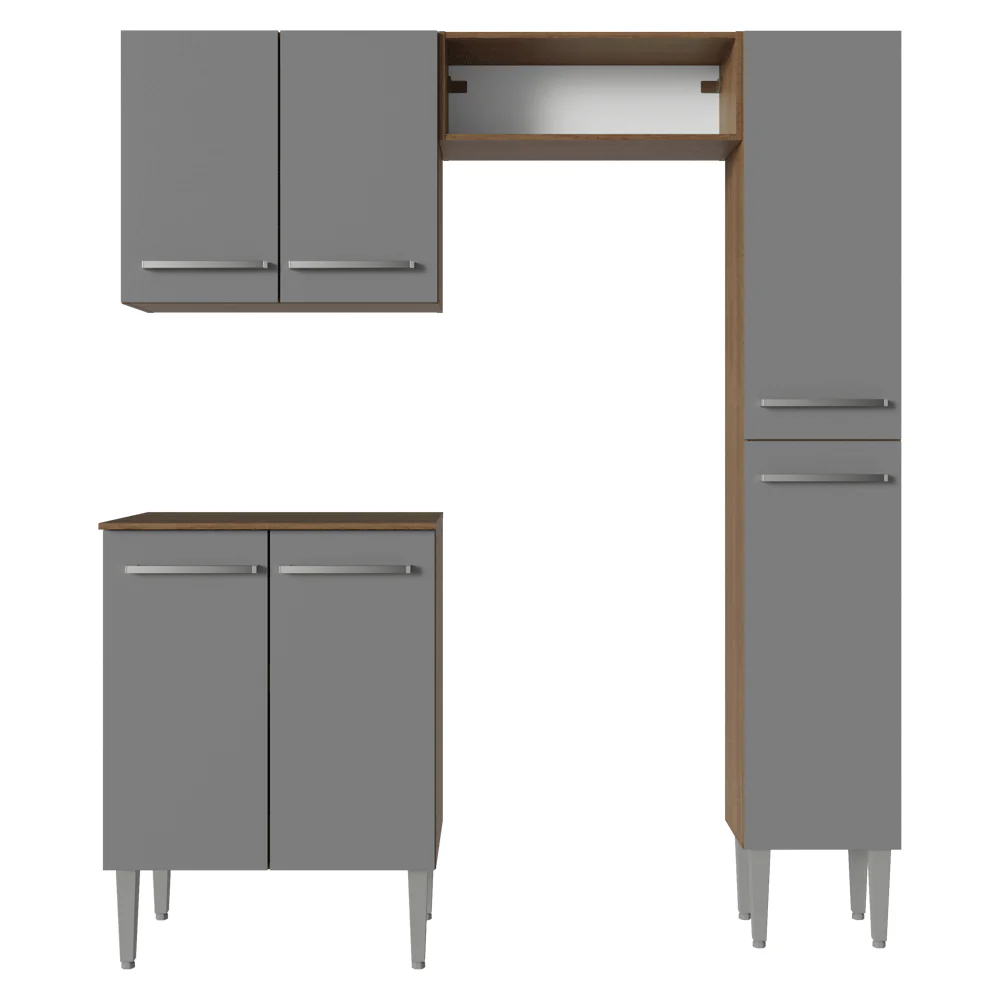 Cocina Compacta 156 cm Emilly Marrón/Gris 02 - Image 10