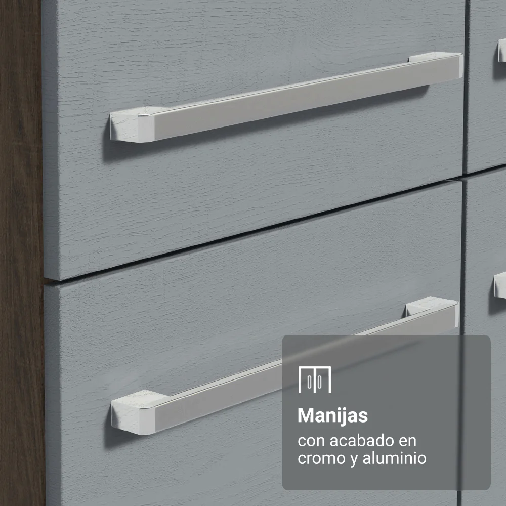 Cocina Compacta 156 cm Emilly Marrón/Gris 02 - Image 6