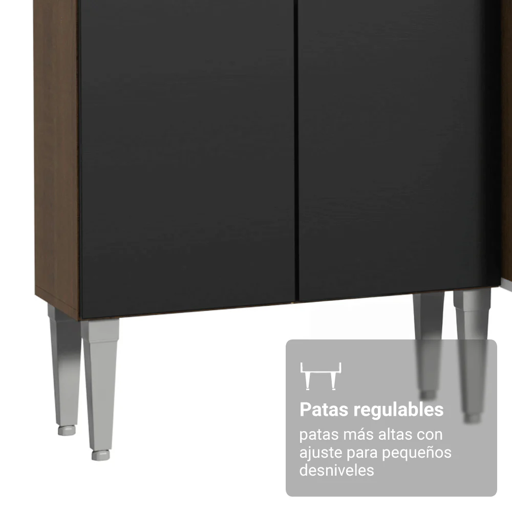 Cocina Compacta 156 cm Emilly Marrón/Negro 02 - Image 7
