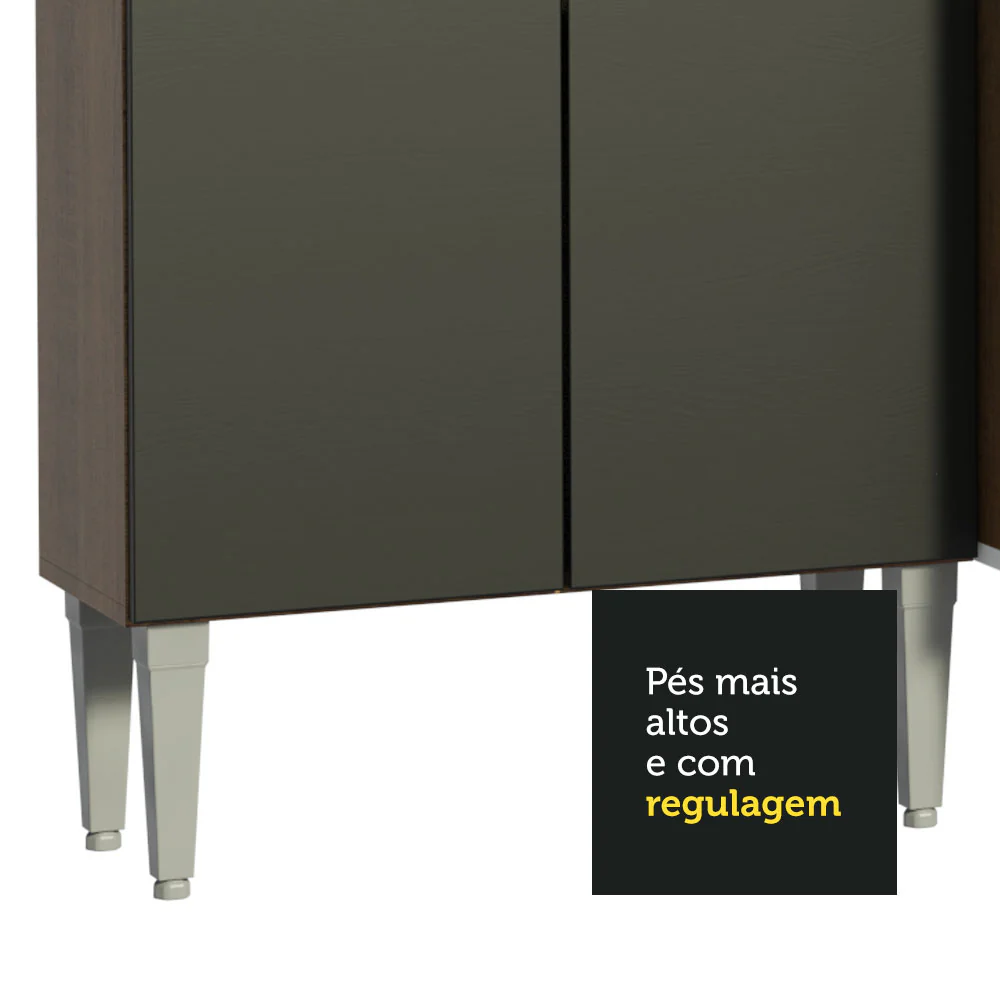 Combo de Cocina 169 cm con Bacha Emilly Marrón/Negro 12 - Image 10
