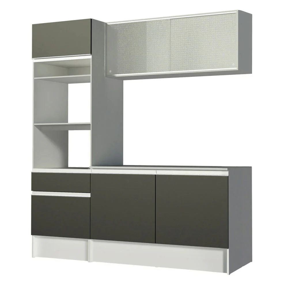 Cocina Compacta 180 cm Blanco/Negro Topazio Madesa 86 - Image 10