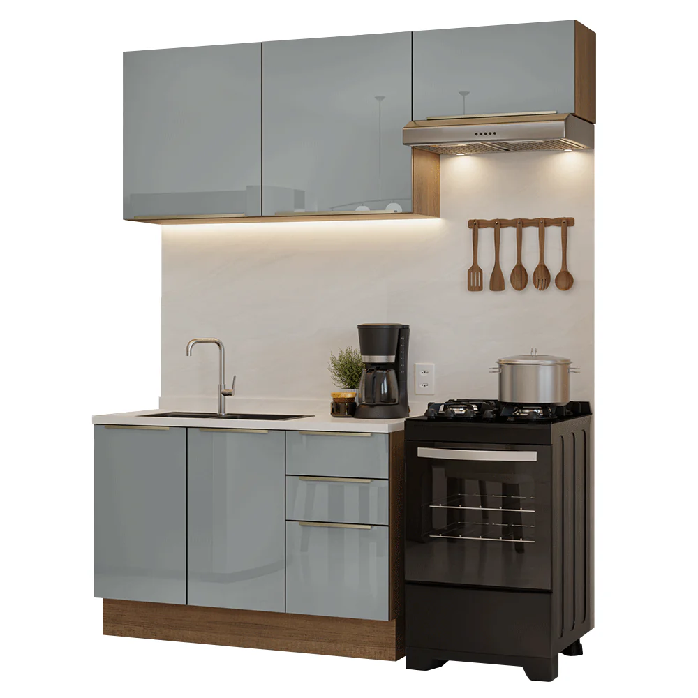 Cocina Compacta 180 cm Marrón/Gris Lux Madesa 02 - Image 3