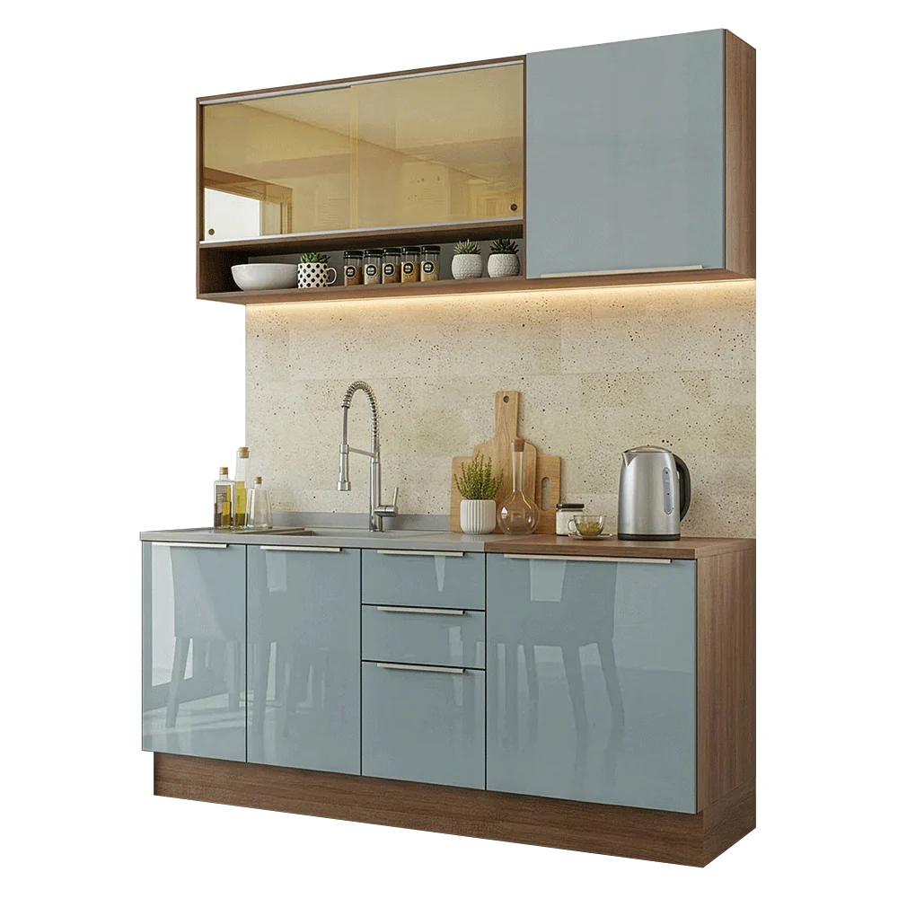 Cocina Compacta 180 cm Marrón/Gris Lux Madesa 04 - Image 3
