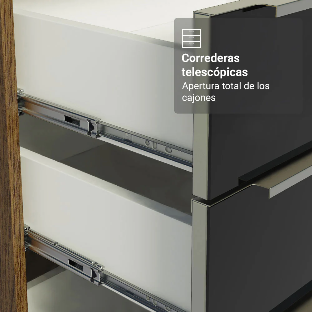 Cocina Compacta 180 cm Marrón/Negro Lux Madesa 02 - Image 6