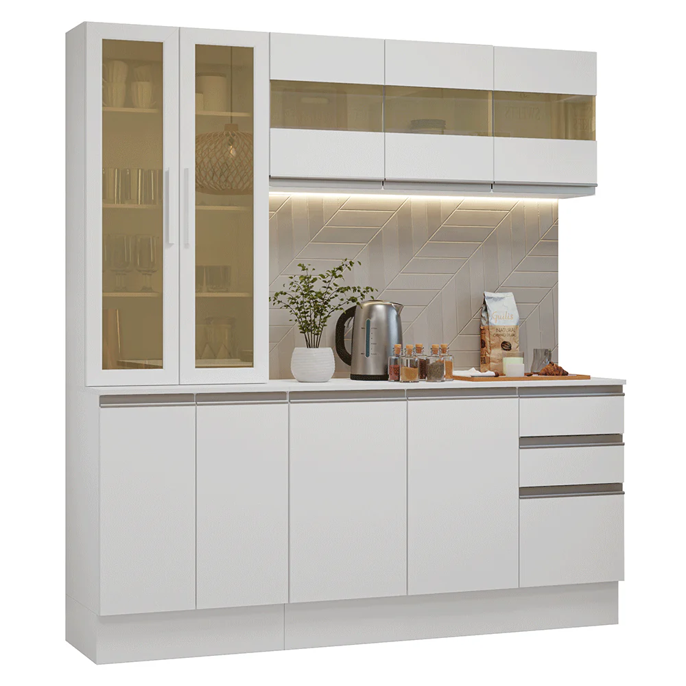 Cocina Compacta 180 cm Smart 100% MDF Blanco 03 - Image 3