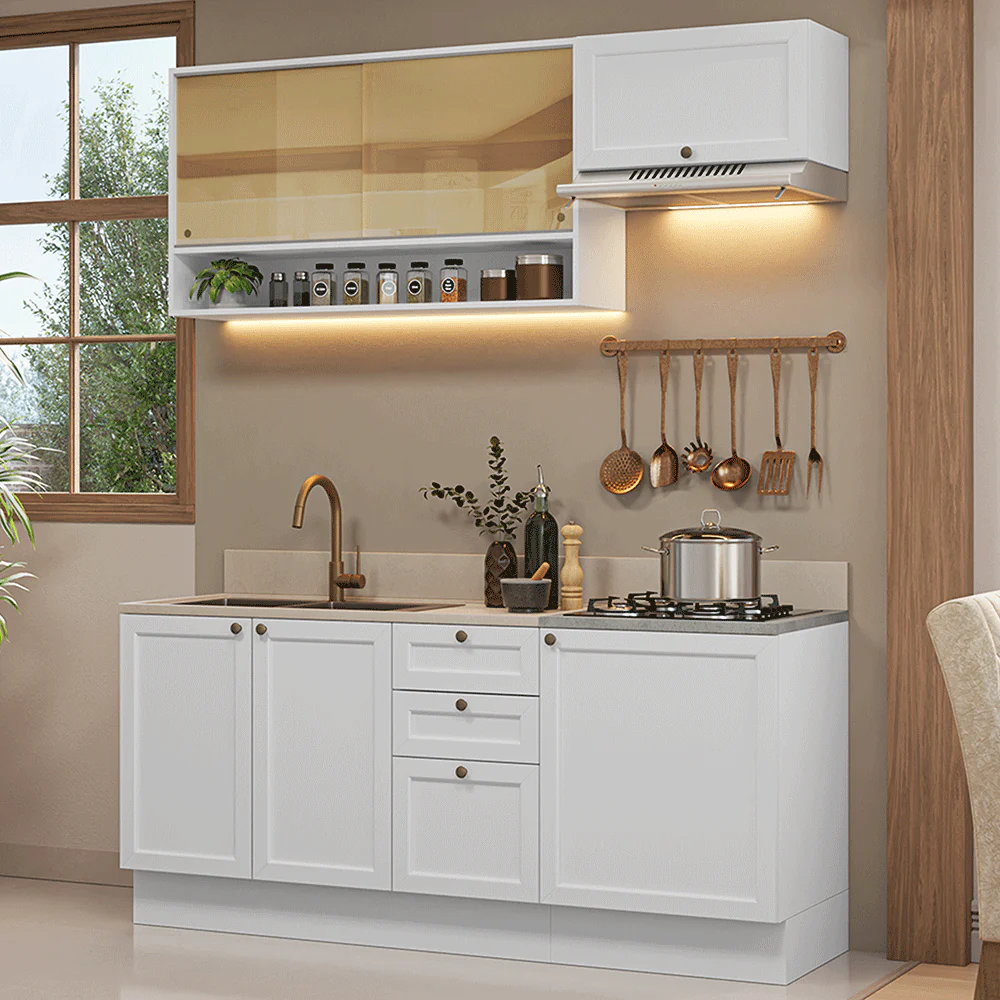 Cocina Compacta 180 cm Vik Blanco 05