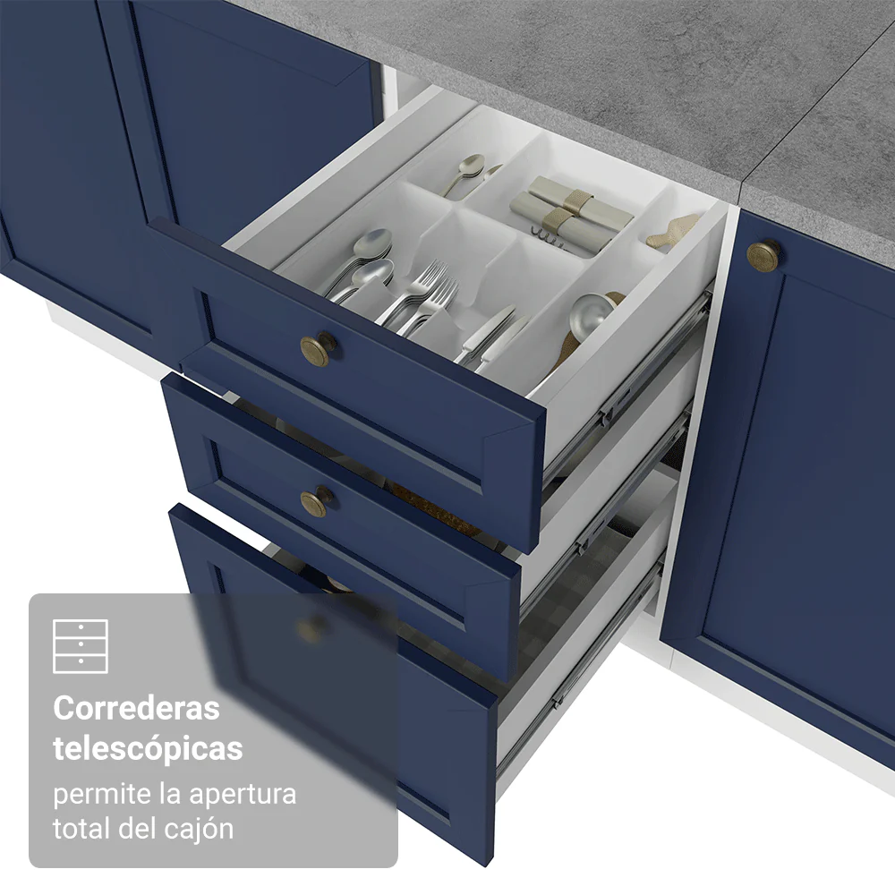 Cocina Compacta 180 cm Vik Blanco/Azul 02 - Image 7