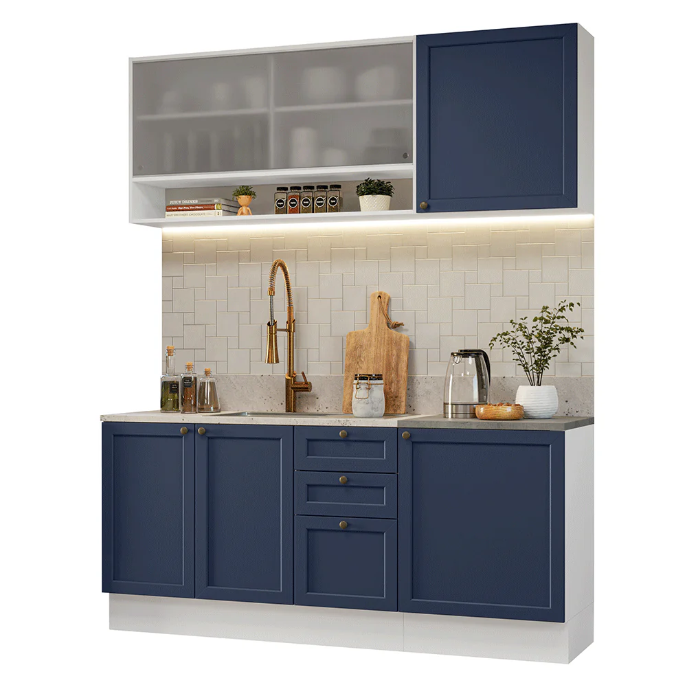 Cocina Compacta 180 cm Vik Blanco/Azul 03 - Image 3