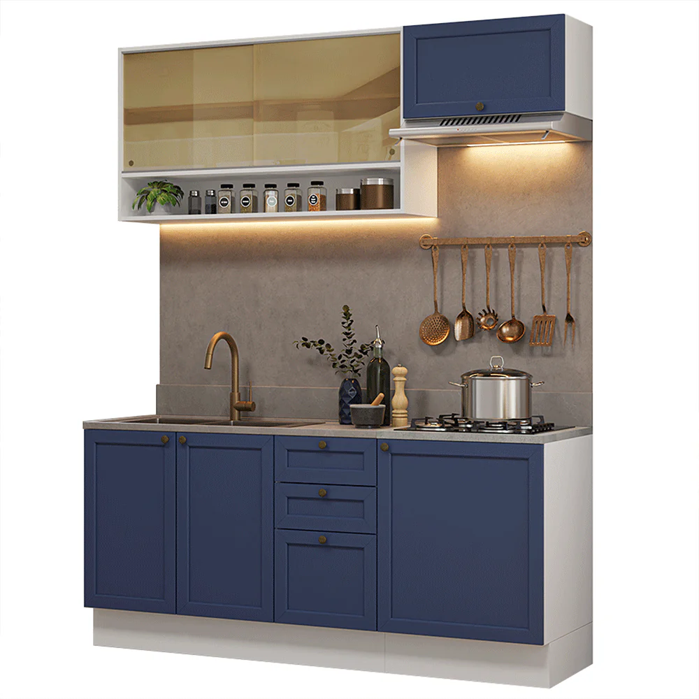 Cocina Compacta 180 cm Vik Blanco/Azul 05 - Image 3