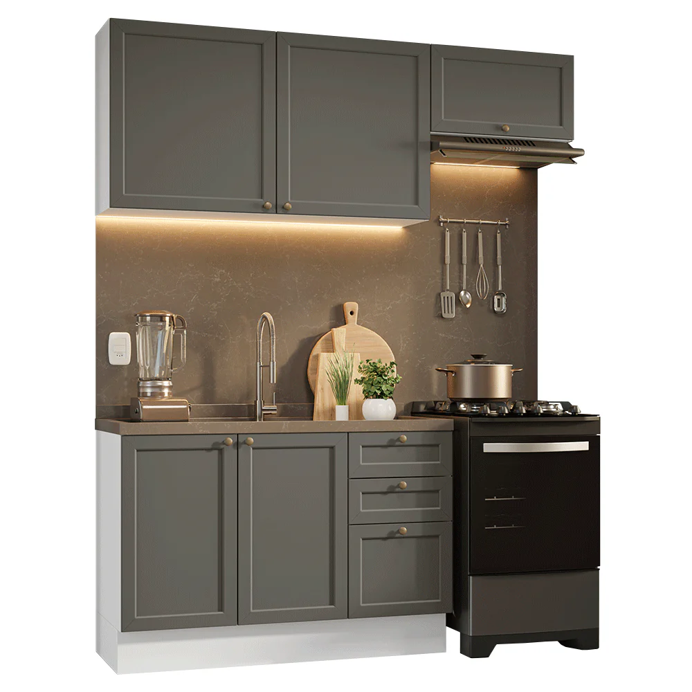 Cocina Compacta 180 cm Vik Blanco/Gris 02 - Image 3