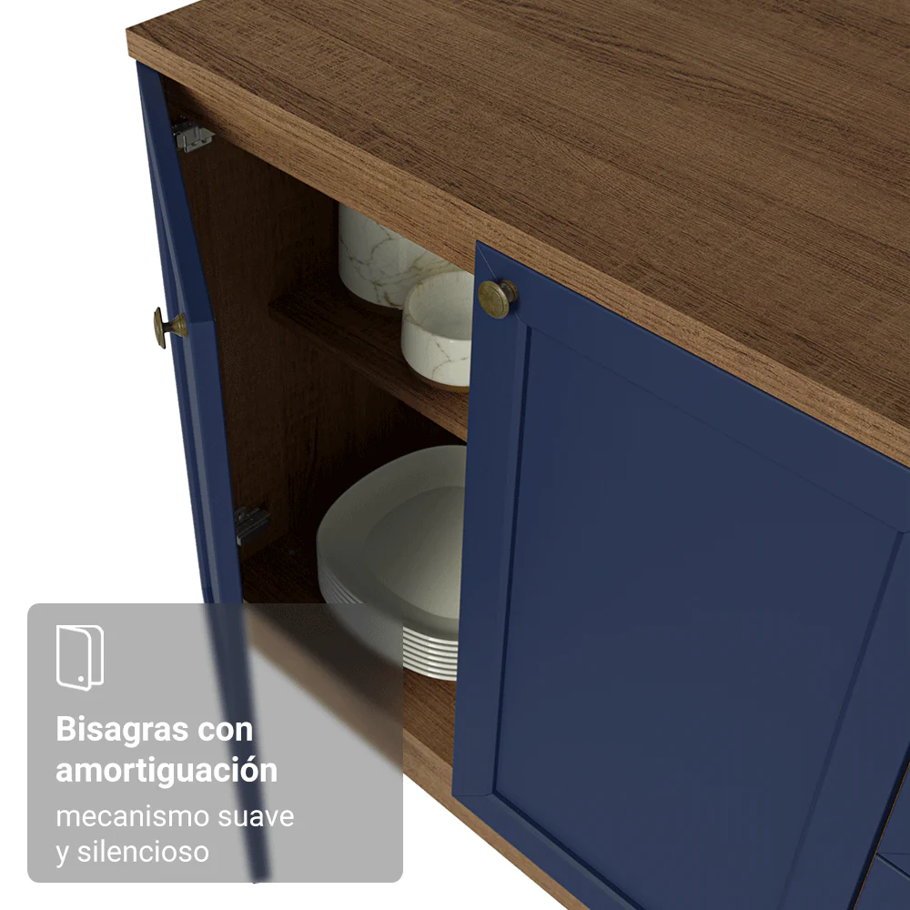 Cocina Compacta 180 cm Vik Marrón/Azul 02 - Image 7