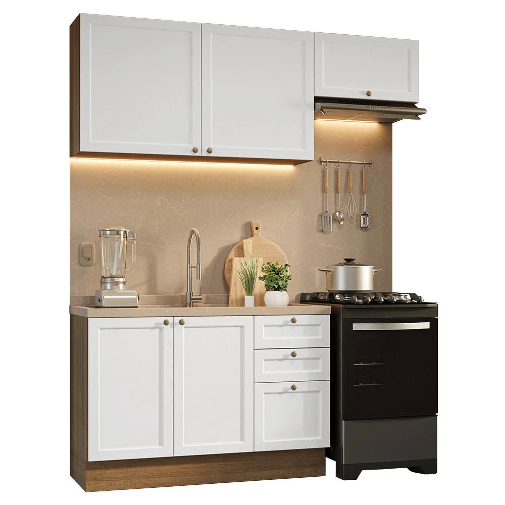 Cocina Compacta 180 cm Vik Marrón/Blanco 02 - Image 3