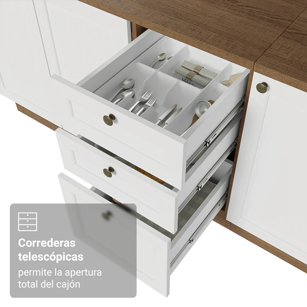 Cocina Compacta 180 cm Vik Marrón/Blanco 05 - Image 7