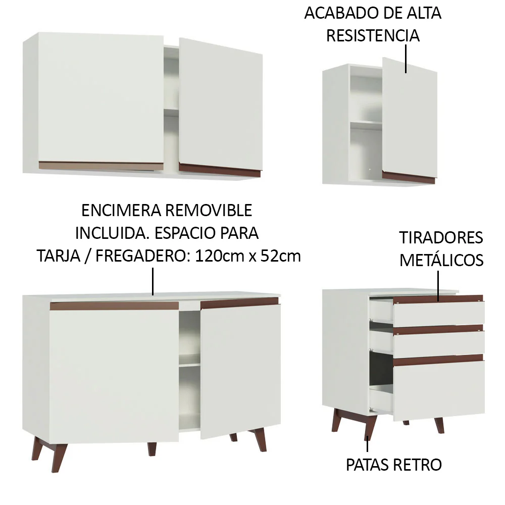 Cocina Compacta 180cm Reims Blanco 80 - Image 6