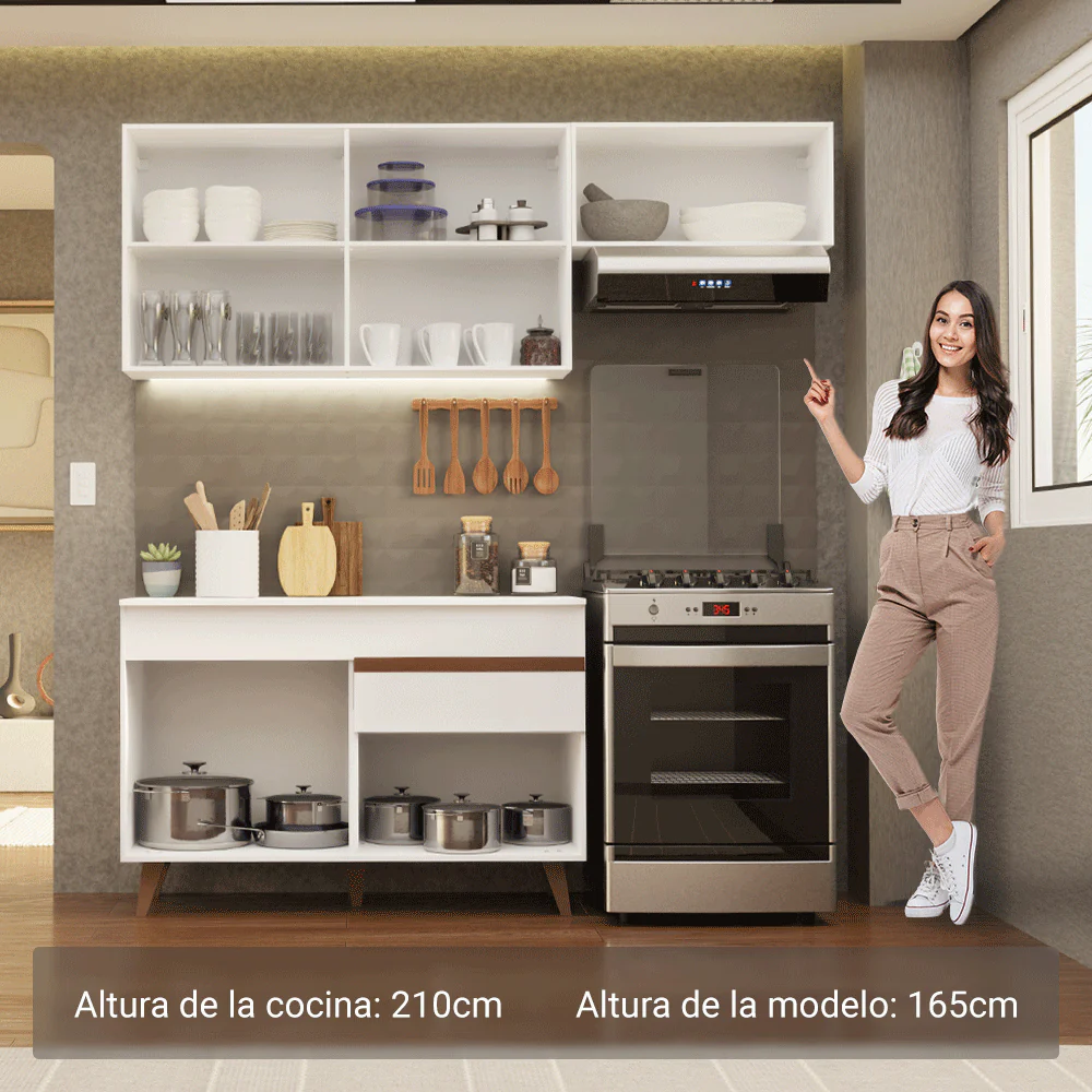 Cocina Compacta 190 cm Reims Blanco 04 - Image 5