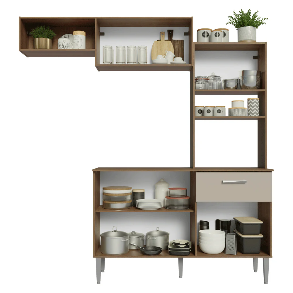 Cocina Compacta 196 cm Aura Marrón/Crema 01 - Image 5