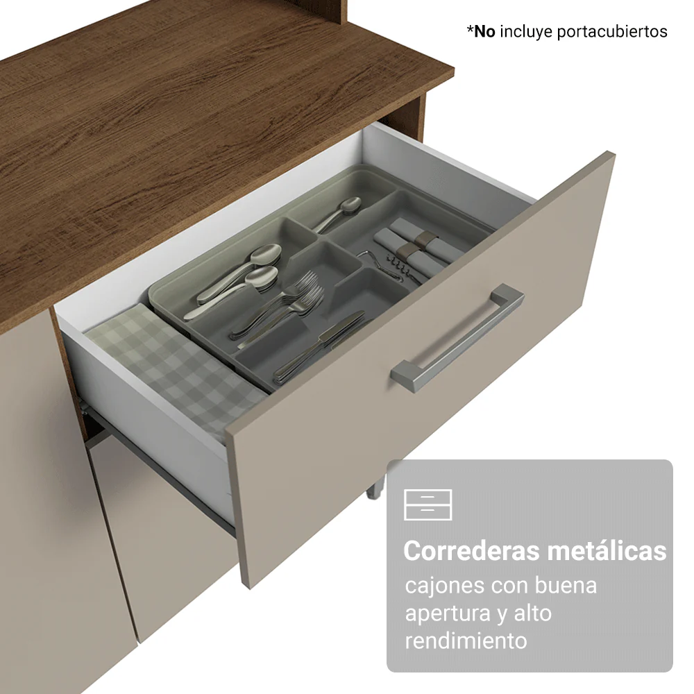 Cocina Compacta 196 cm Aura Marrón/Crema 01 - Image 6