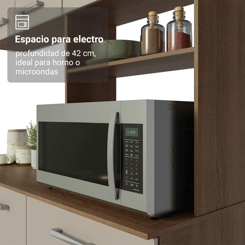 Cocina Compacta 196 cm Aura Marrón/Crema 01 - Image 7