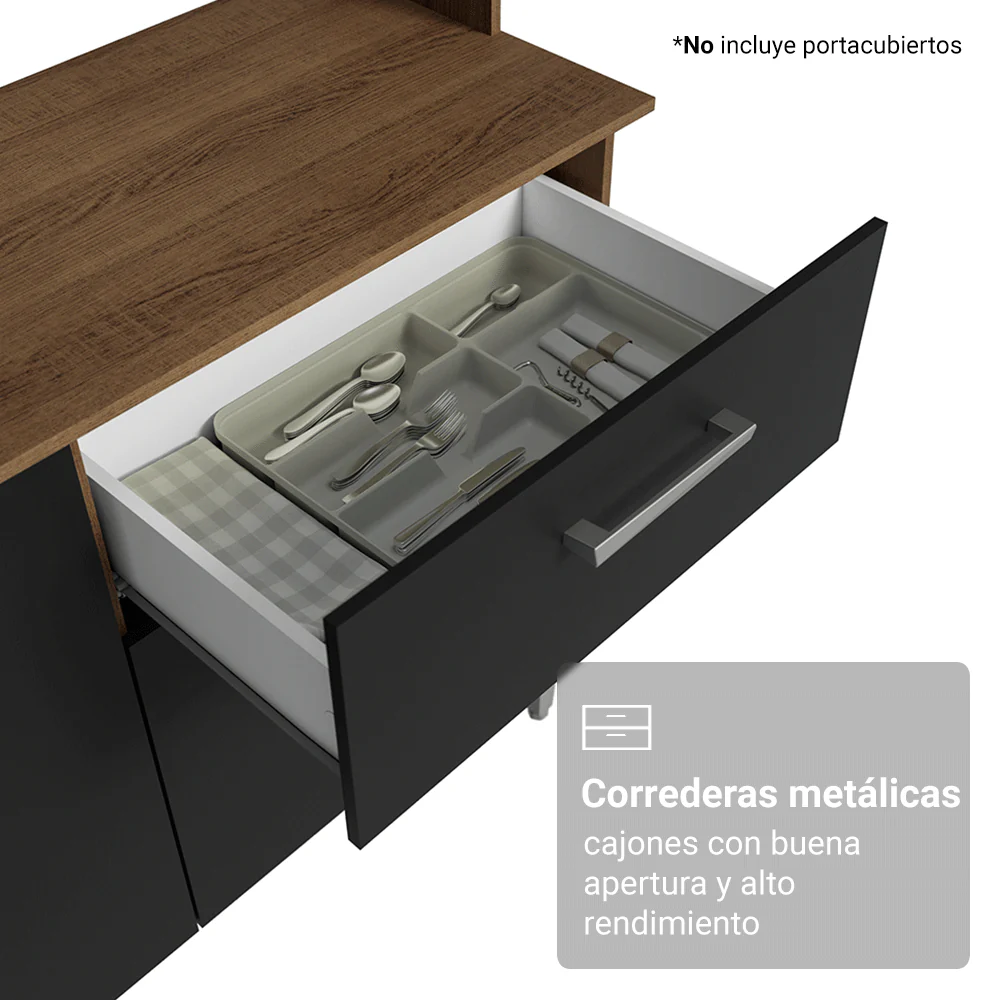 Cocina Compacta 196 cm Aura Marrón/Negro - Image 6