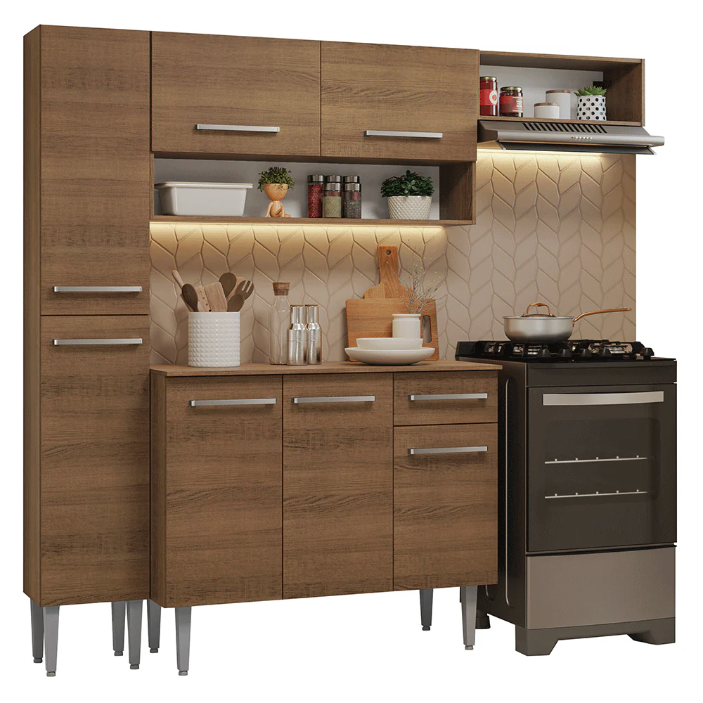 Cocina Compacta 197 cm Emilly Marrón 02 - Image 3