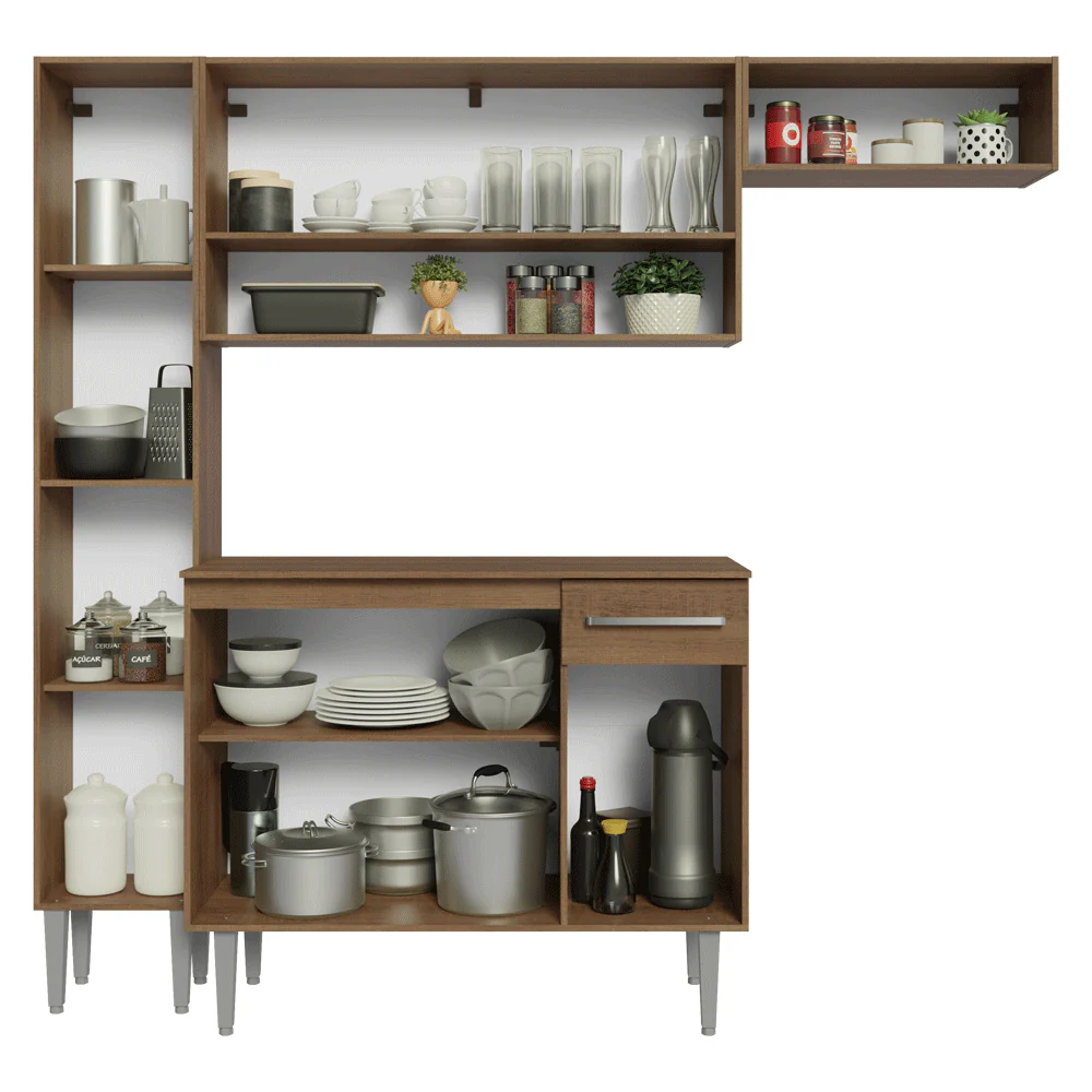 Cocina Compacta 197 cm Emilly Marrón/Gris 02 - Image 5