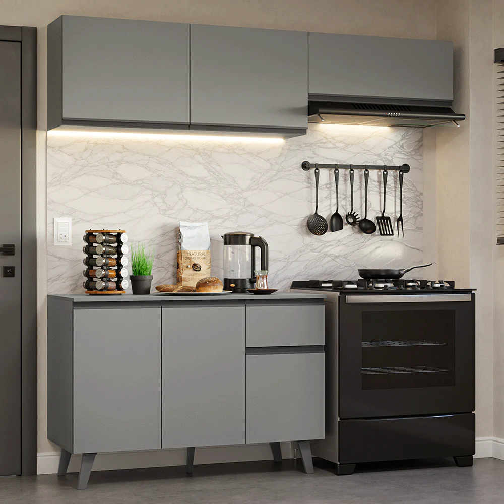 Combo de Cocina 200cm Gris Nice Madesa 03