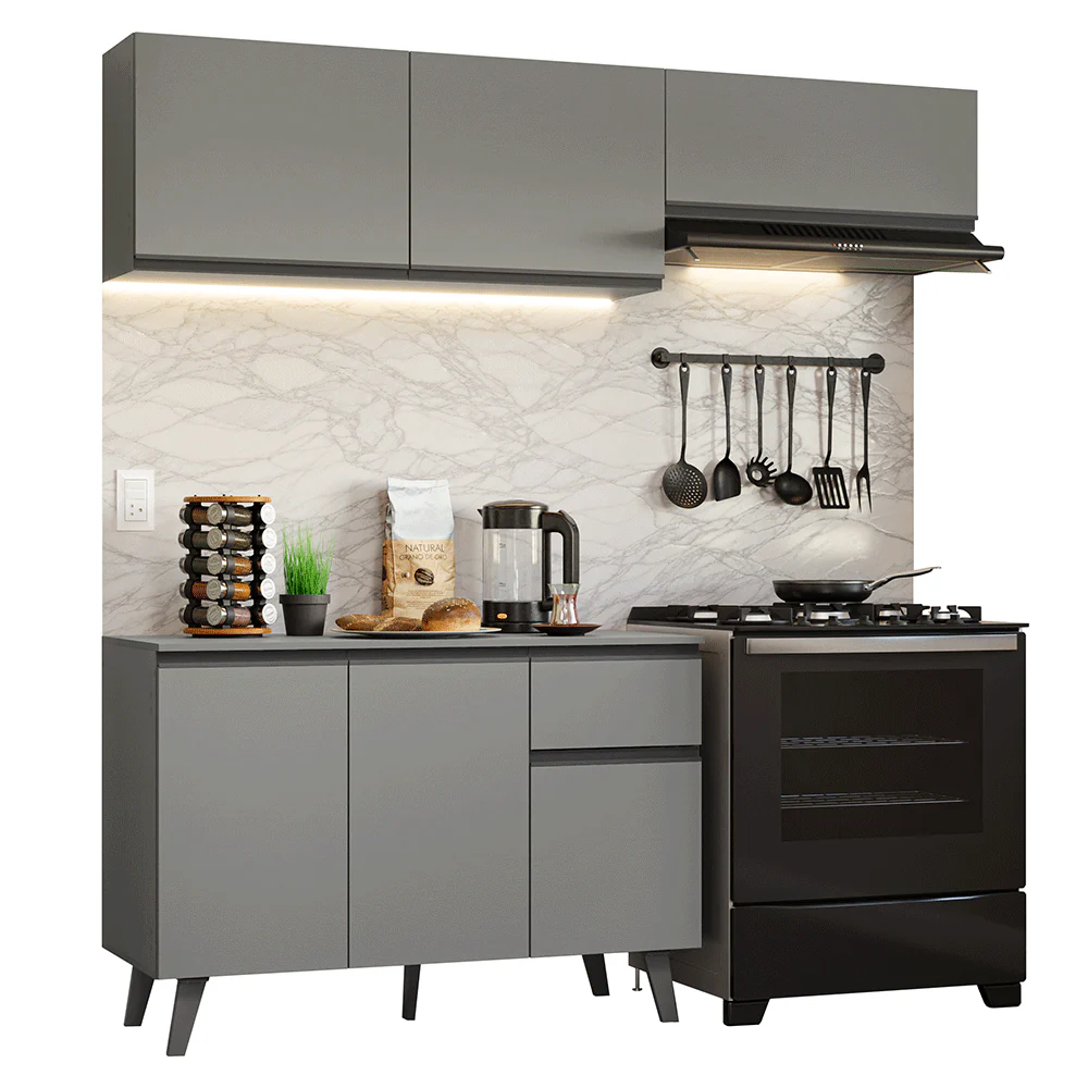 Combo de Cocina 200cm Gris Nice Madesa 03 - Image 3
