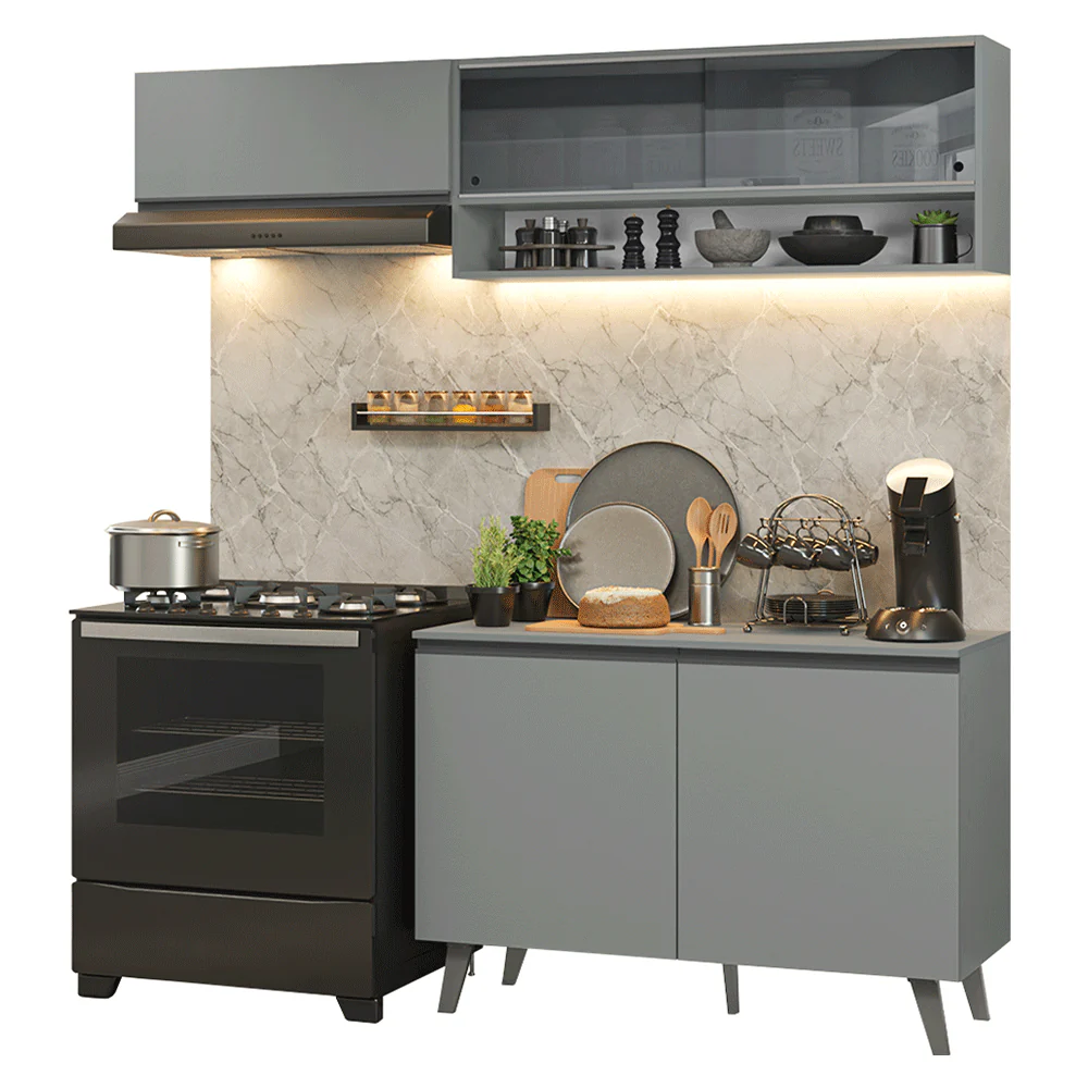 Combo de Cocina 200cm Gris Nice Madesa 10 - Image 3