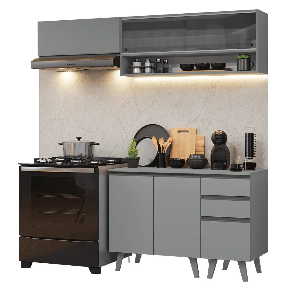 Combo de Cocina 200cm Gris Nice Madesa 14 - Image 3
