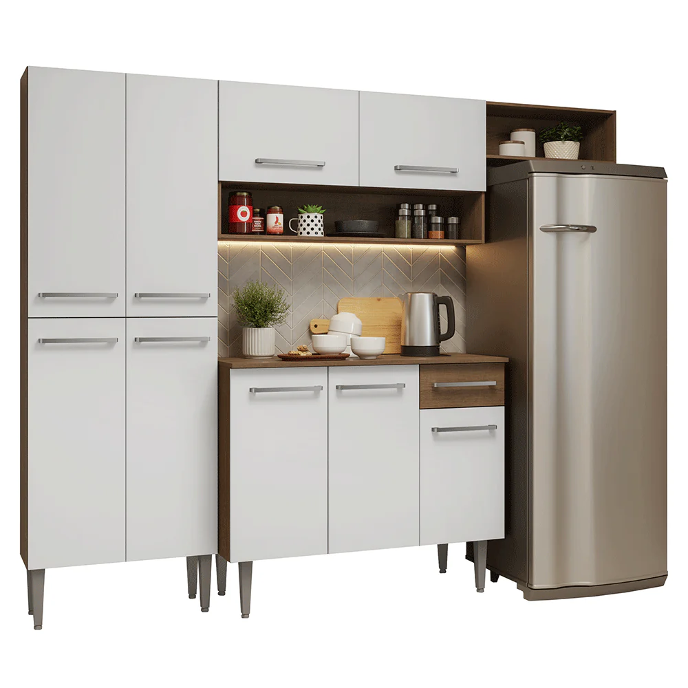 Cocina Compacta 229 cm Emilly Marrón/Blanco 016 - Image 3