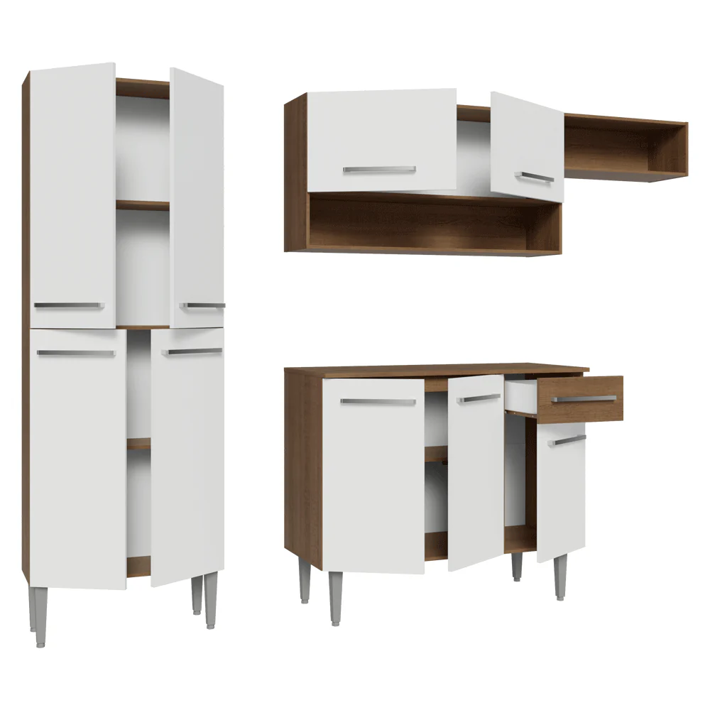 Cocina Compacta 229 cm Emilly Marrón/Blanco 016 - Image 8