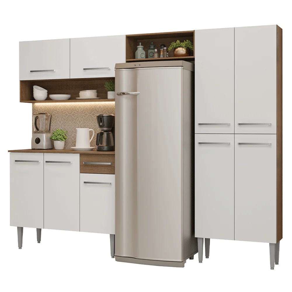 Cocina Compacta 229 cm Emilly Marrón/Blanco 017 - Image 3
