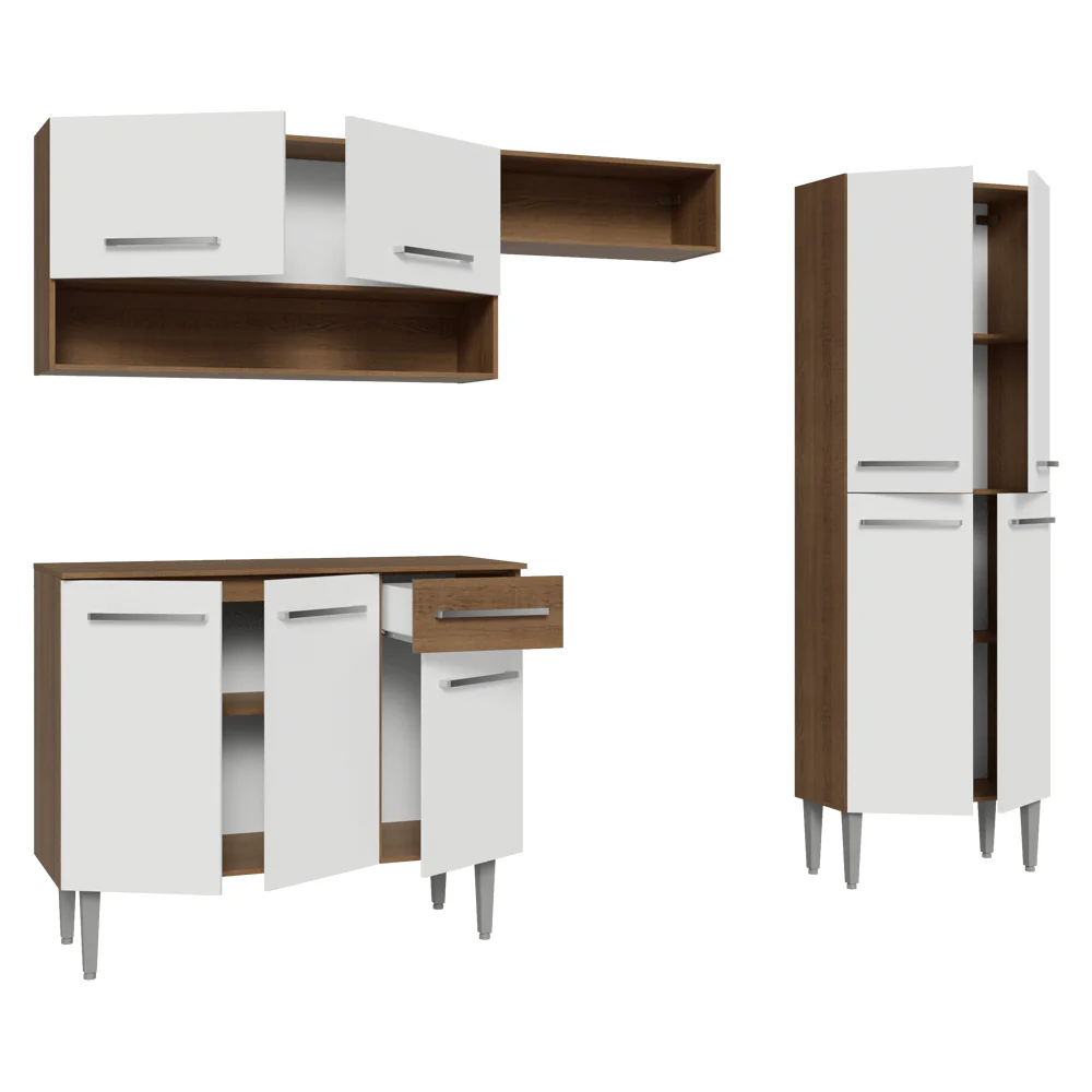 Cocina Compacta 229 cm Emilly Marrón/Blanco 017 - Image 7