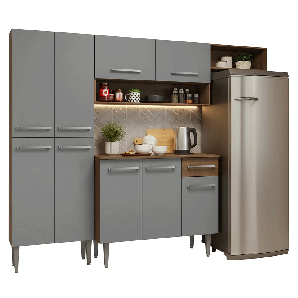 Cocina Compacta 229 cm Emilly Marrón/Gris 016 - Image 3