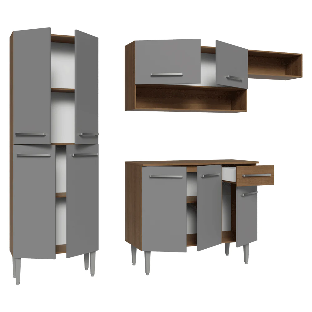 Cocina Compacta 229 cm Emilly Marrón/Gris 016 - Image 8